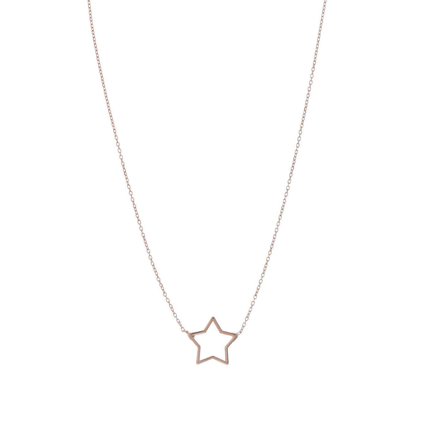 Collana-profilo-stella-centrale-Alisia-gioiello-argento-oro-rosa
